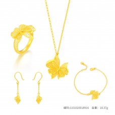 足金蝴蝶翩翩紛飛套裝